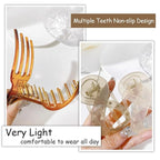 4 PCS French Concord Flat Hair Clips for Women 3.35 Inch Curved Hair Claw Clips Alligator Hair Barrettes Volume No Slip Grip Strong Hold Banana Hair Clamps Jaw Clips Styling Hair Accessories