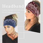 Yeshan Wide Bandana headbands for Women Boho Bandeau Headband Knot Hair Scarf Bands Stretch Floral Printed Non Slip Head bands Elastic Turban Head Wraps Thick African Headband,Pack of 6