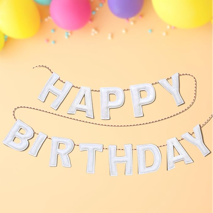Felt Happy Birthday Garland Rainbow Banner Reusable Happy Birthday Sign Party by Mindsoft