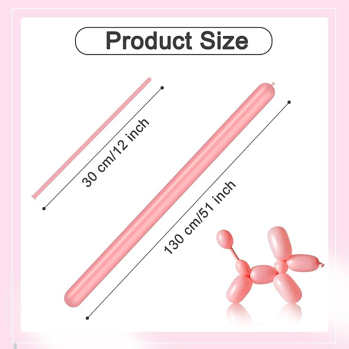 260 Balloons - Pink Long Balloons - Image 5