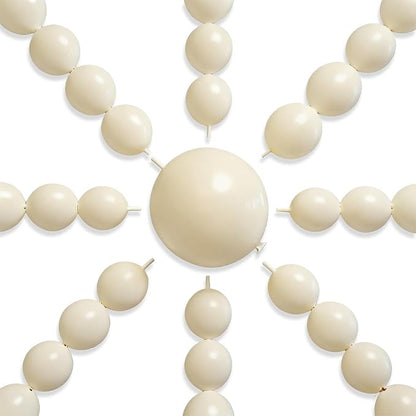 PartyWoo White Sand Linking Balloons 100pcs 6 Inch Off White Link Balloons | by PartyWoo