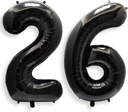 AULE 40 Inch Black Number Balloon 26 Foil 0-9 Birthday Big Numbers | Birthday by AULE