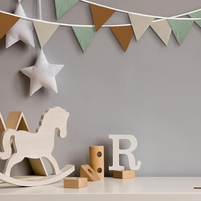 Oudain 2 Pcs Pennant Banner Flags Nursery Garland Triangle Bunting Flags - Image 6