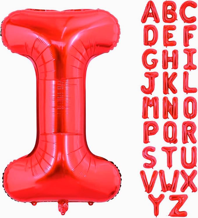 Red Letter I Balloons, I Balloon 40 Inch I Balloons Letter by BBPOOL