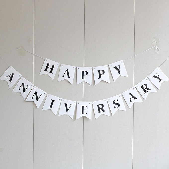 Happy Anniversary Banner, Valentines Day Wedding, Love Party and Background - Image 2