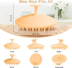 Silicone Scalp Massager Shampoo Brush, Scalp Scrubber for Hair Growth (Salmon Pink)