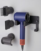 Hair Dryer Holder, Hair Dryer Holder Wall Mounted Self Adhesive Hairdryer Holder forDyson Aluminum Blow Dryer Holder Wall Mounted Black Hairdryer Hanger for Bathroom Black CHOCHOYAH