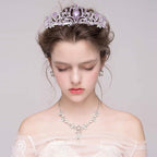 Didder Silver Tiaras and Crowns for Women - Light Purple Crystal Princess Headbands for Bridal, Wedding, Prom, Birthday Parties