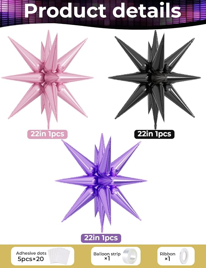 Pink and Purple Balloon Arch Garland Kit, Trendy Music Birthday Decorations - Image 3