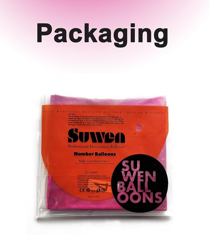 SUWEN 40 Inch Hot Pink Large 9 Number Balloons Big Foil Helium Number Balloons - Image 6