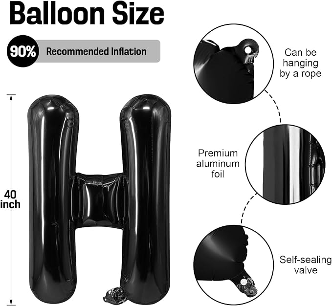 Black HOME Balloons 40 Inch, Large HOME Letter Banner - Image 2
