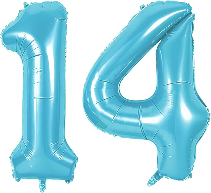 Number 14 Balloons for 14th Birthday Party Decorations, 0-100 Large No.14 by Joycard