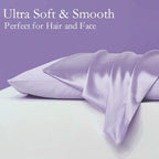 Silk Pillowcase for Hair and Skin 2 Pack 100% Mulberry Silk Bed Pillowcase Hypoallergenic Soft Breathable Both Sides Silk Pillow Case with Hidden Zipper, Pillow Cases (Standard, Light Purple)