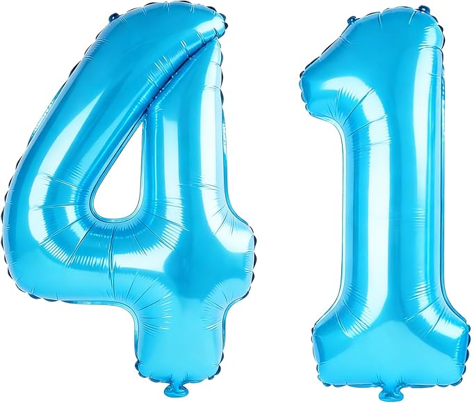 40 Inch Number 41 Balloons for 41st Birthday Party Decorations, 0-100 Jewelry by FOBELEC