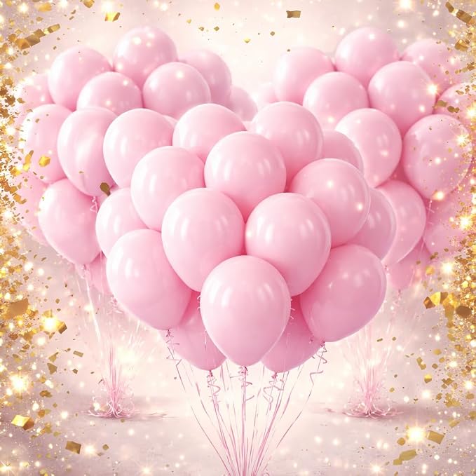 Pastel Pink Balloon 12 Inch, 100 Pack Latex Party Balloons, Round Helium Light by Tamodan+for+better