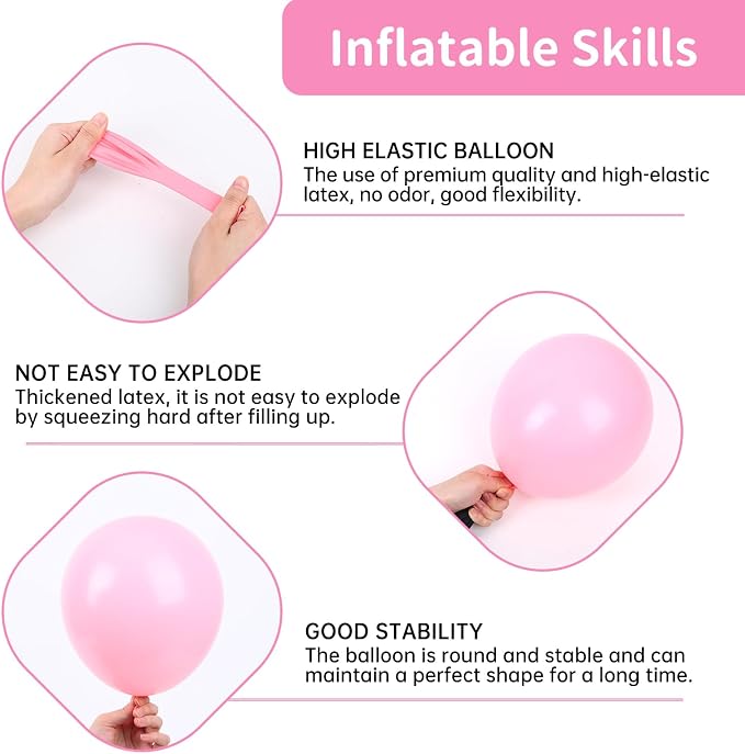 RUBFAC Pink Balloon Arch Kit, Star Latex Balloons - Image 5