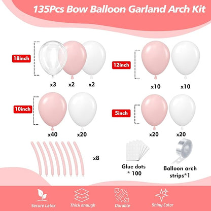 Pink Bow Balloon Garland Arch Kit - Image 2