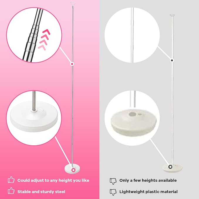 Voircoloria Balloon Stand Kit Set of 2, 7FT Adjustable Height Balloon Column Kit - Image 4