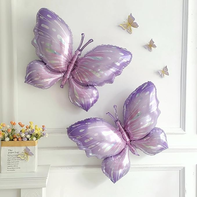 Purple Butterfly Balloons 4 Pieces - Image 7