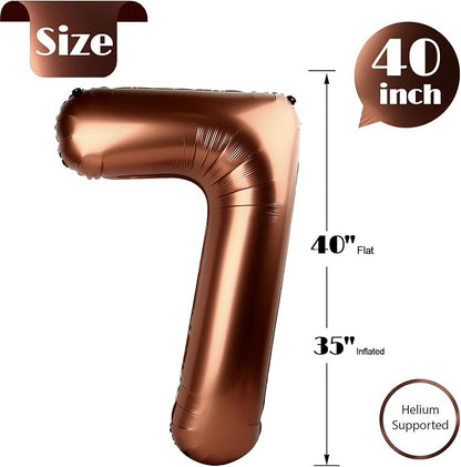 Coffee Brown Number 7 Balloon 40 Inch - Image 5
