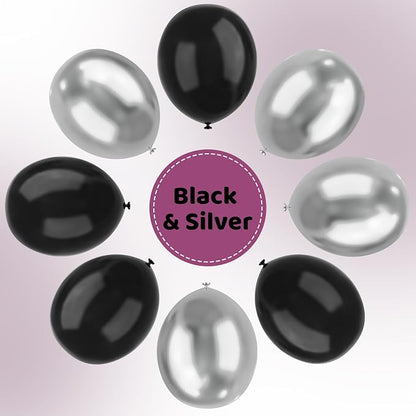Black and Silver Balloons Arch Garland Kit, Graduation, Baby Shower, Disco New - Image 3