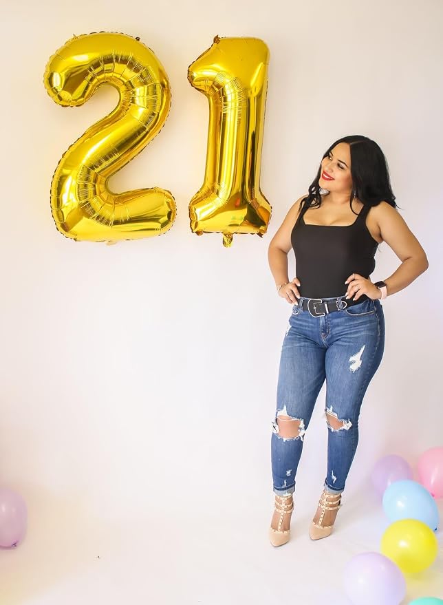 Number Balloons 40 Inch Gold 14 Balloon - Image 3