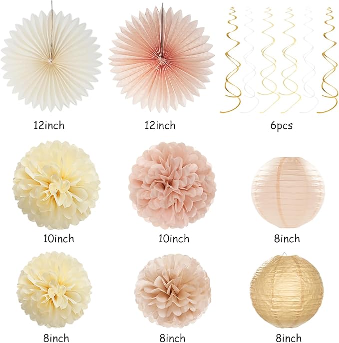 Champagne-Gold Beige Fall Bridal-Shower Party-Decorations - Image 3