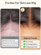 KLAIYI Ombre Highlight Blonde Water Wave Glueless Pre Everything 13x4 Lace Front Wigs Human Hair Drawstring Pre Plucked Pre Bleached Bye Bye Knots Curly Wig with Dark Roots Ready to Wear and Go 18Inch