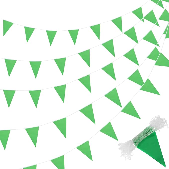 Tatuo 200 Feet Solid Pennant Banners Flags String Triangle Hanging DIY Bunting by Tatuo