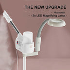 Professional 2 in 1 Facial Steamer Upgrade Esthetician Steamer with 5X LED Magnifying Lamp Beauty Salon Spa