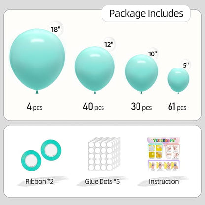 Mint Green Balloons Different Sizes 135pcs 18 12 10 5 Inch Pastel Green Balloon - Image 2