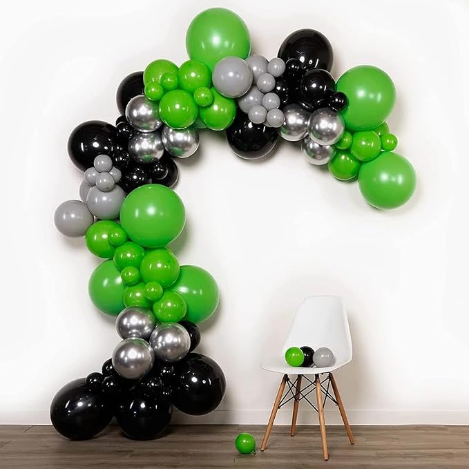 Black White Green Balloons, 12Inch Green White Latex Balloons Foootball Party - Image 6