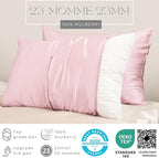 PROMEED 23 Momme 6A+ Mulberry Silk Pillowcase with Zipper, Premium Real Silk Pillow Cases for Women Hair, Natural Silk Anti Acne Pillowcase (Standard 20"x26", Pink)