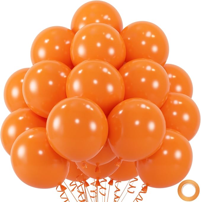 50pcs Orange Balloons, Helium 12inch Orange Party Balloons by Colorfullifefromnowon