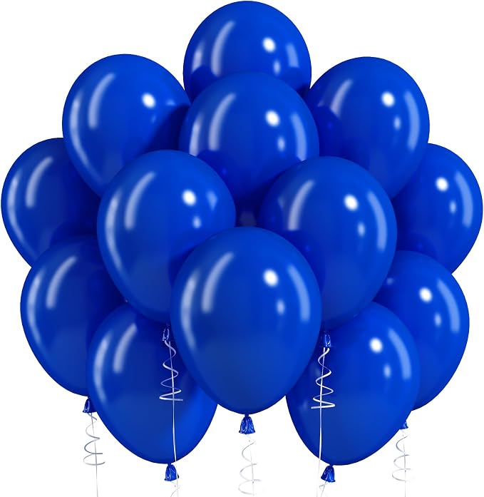 Royal Blue Balloons, 12 Inch Dark Blue Latex Party Balloon | 30 Pack Navy Blue by Jobkoo