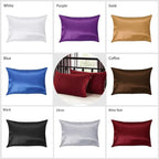 Satin Silk Pillowcase for Hair and Skin, Black Pillow Cases Standard Size Set of 4 Pack Super Soft Pillow Case with Zipper Closure (Burgundy, Queen(4 Pack))