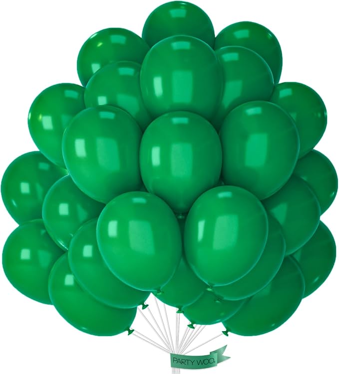 PartyWoo Dark Green Balloons 50pcs Emerald Hunter Forest Green Color | 12 Inch by PartyWoo