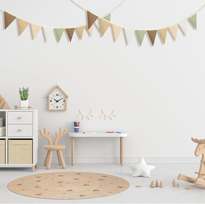Oudain 2 Pcs Pennant Banner Flags Nursery Garland Triangle Bunting Flags by Oudain