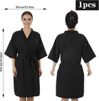 Salon Smock Barber Smock with Adjustable Tie for Hair Cutting, Black Salon Cape, Professional Stylist Jacket Waterproof Haircut Cape