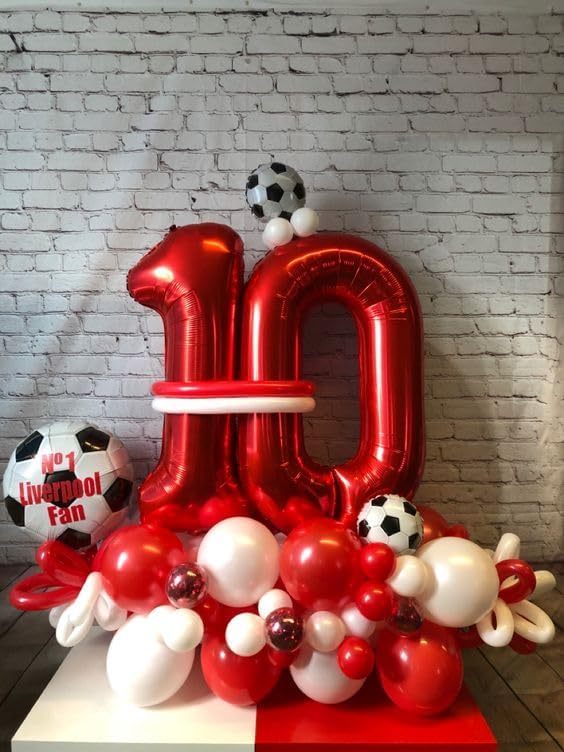 Red 10 Balloon - Number Balloon 40 Inch, 10th Red Birthday Decorations | Large - Image 7