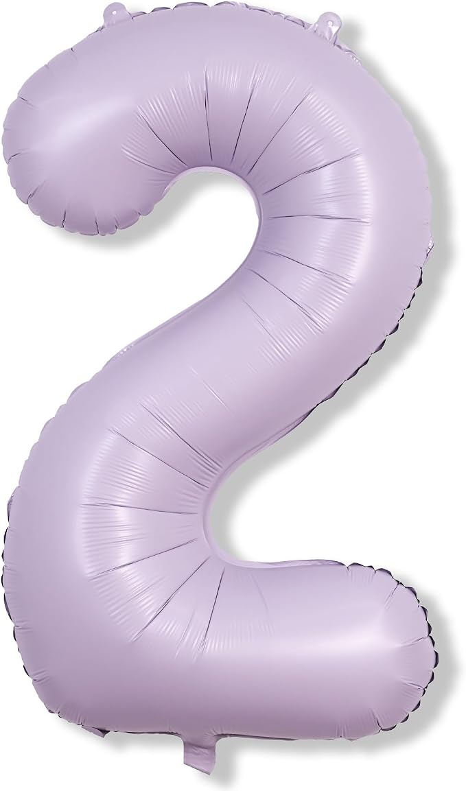 Light Purple 2 Balloons, 40 Inch Giant Lilac Helium Mylar Foil Number 0-9 - Image 8