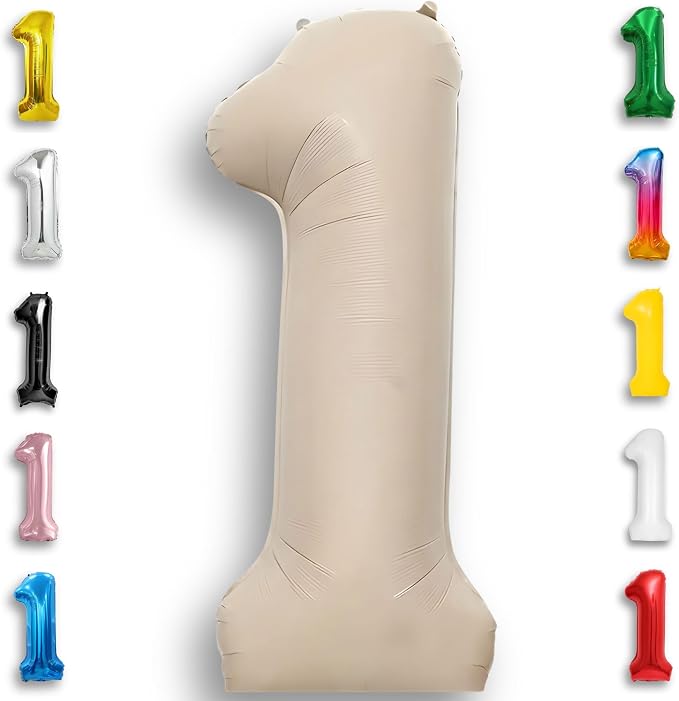 Caramel Number Balloon 1 Mylar Foil Balloons 40 inch by Unknown