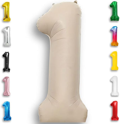 Caramel Number Balloon 1 Mylar Foil Balloons 40 inch by Unknown