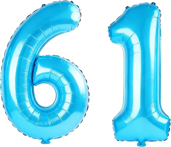 40 Inch Number 61 Balloons for 61st Birthday Party Decorations, 0-100 Jewelry by FOBELEC