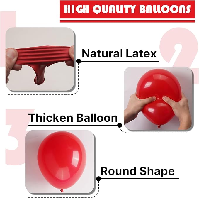 PartyWoo Red Balloons 50pcs Small Mini Latex Matte Balloons 5 Inch | Graduation - Image 8