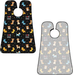 Beard Bib with 3 Suction Cups, Non-Stick Waterproof Hair Catcher Apron, Men's Shaving Essential for Grooming, Doodle Pets Dog Black Shave Bib