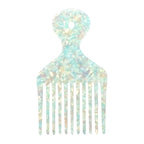 VOCOSTE Wide Tooth, Afro Hair Pick Comb, Hair Styling Tool for Men Women, Plastic, Green, 4.8 Inch