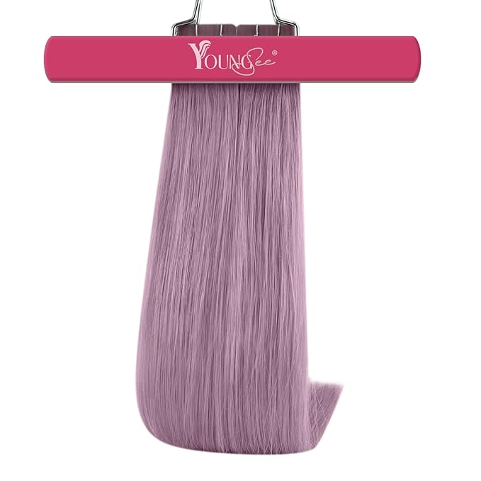 YoungSee Tape in Hair Extensions Human Hair Purple Tape in Extensions Lavender Human Hair Tape in Extensions 14In Light Purple Remy Tapes Extension Colored Highlight 25g 10pcs