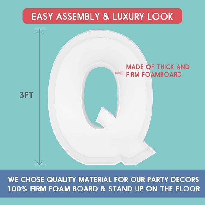 3FT Tall Mosaic Balloon Frame Big Marquee Light Up Letters DIY Kit - Image 2