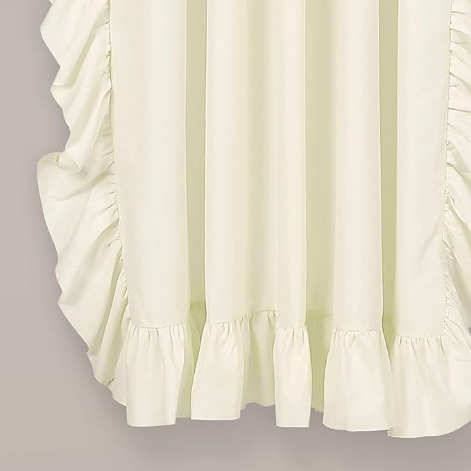 Lush Decor Reyna Ruffle Window Curtain Panel Set, Ivory - Image 2